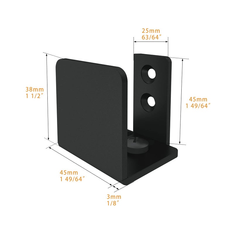 JUBEST Matte Black Floor Guide Wall Mount Sliding Barn Door Hardware Up to 1-3/4"W 1-7/8"H Set of 2 - Image 5